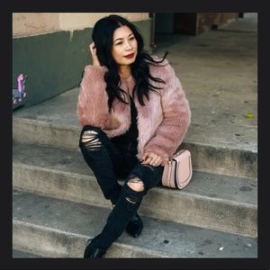 Rachel Zoe Purple Faux Fur Coat